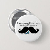 Emergency moustache 缶バッジ (正面&裏面)