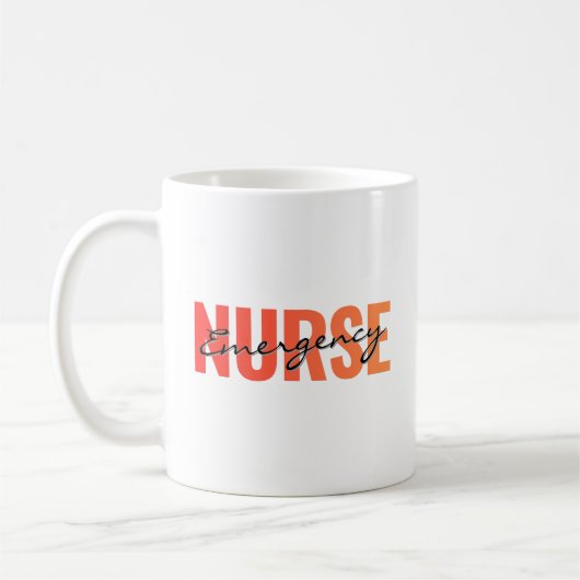 Emergency Nurse Life Bold Typography コーヒーマグカップ (左)