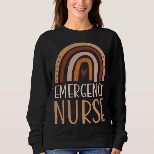 Emergency Nurse Nursing School Trendy Bohemian Rai スウェットシャツ (正面)