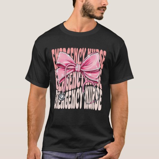 Emergency Nurse Week Day for Women Pink Coquette B Tシャツ (正面)