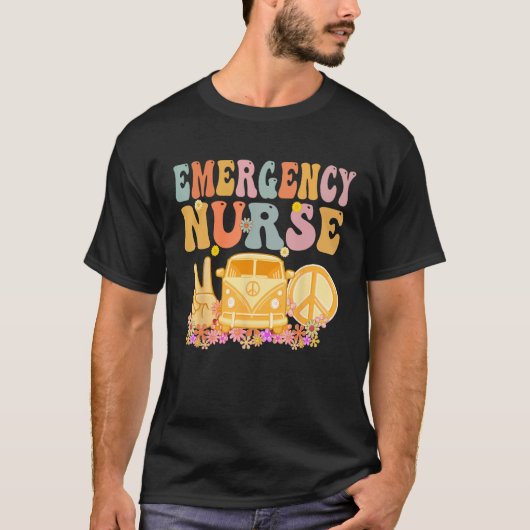 Emergency Nurse Week Groovy Appreciation Day For W Tシャツ (正面)