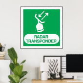 Emergency Radar Transponder Safety Sign ポスター (ホームオフィス)