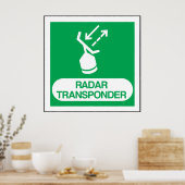 Emergency Radar Transponder Safety Sign ポスター (キッチン)