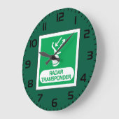 Emergency Radar Transponder Safety Sign ラージ壁時計 (傾斜)