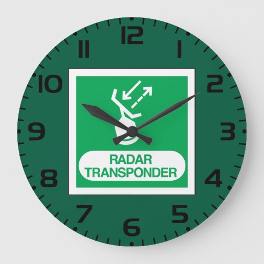 Emergency Radar Transponder Safety Sign ラージ壁時計 (正面)