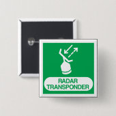 Emergency Radar Transponder Safety Sign 缶バッジ (正面&裏面)