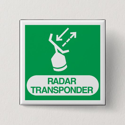 Emergency Radar Transponder Safety Sign 缶バッジ (正面)