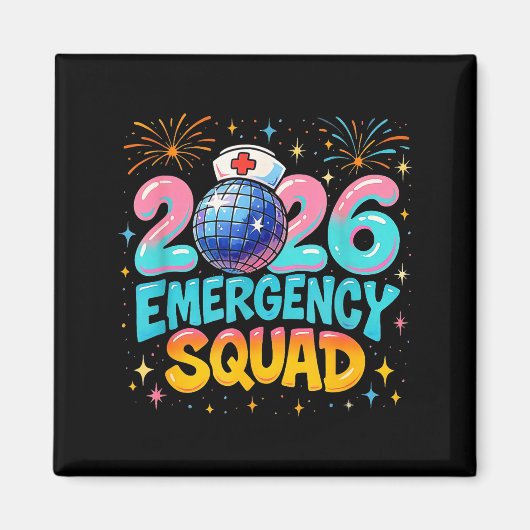 Emergency Squad New Year 2026 Medical Crew Nurse E マグネット (正面)