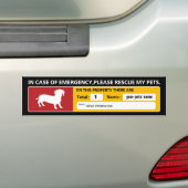 Emergency Sticker (dachshund) バンパーステッカー (車上)