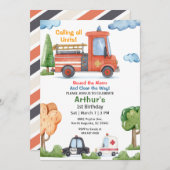 Emergency Vehicles Firetruck Birthday 招待状 (正面/裏面)