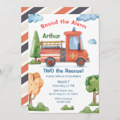 Emergency Vehicles Two The Rescue Any Age Birthday 招待状 (正面/裏面)