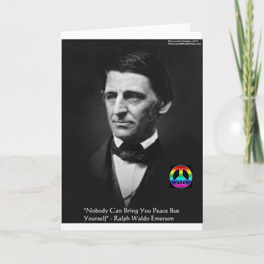 Emerson "平和は内にあり" 知恵の引用 ギフト & Tシャツ カード (正面)