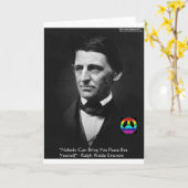 Emerson "平和は内にある"知恵の引用文ギフト&ティー カード (黄色い花)