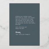 EMERYブルーゴールドフォイルレトロヴィンテージ写真クリスマス 箔シーズンカード (裏面)