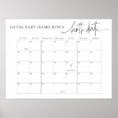 EMERY推測ベビーの期日/誕生日付カレンダ ポスター (正面)