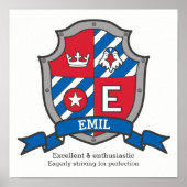 Emil name meaning heraldry bird knights poster ポスター (正面)