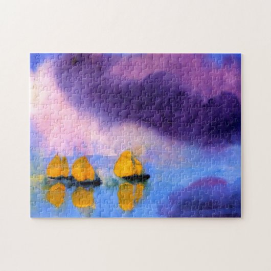 Emil Nolde - Sea with Violet Clouds And Sailboats ジグソーパズル (横)