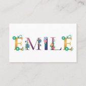 EMILEファーストネーム刺繍エレガント付 名刺 (裏面)