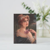 Emile Vernonによる薄紫の断片を持つ若い女性 ポストカード (スタンド正面)