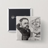 Emile Zolaの風刺漫画 缶バッジ (正面&裏面)