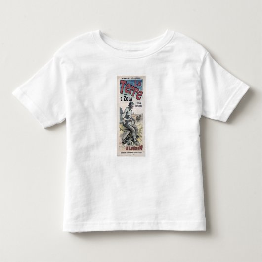 Emile Zola 1889年著ポスター広告「La Terre」 トドラーTシャツ (正面)