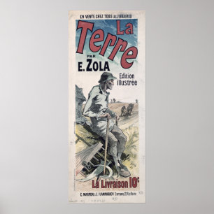 Emile Zola 1889年著ポスター広告「La Terre」 ポスター