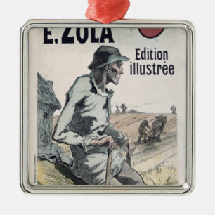 Emile Zola 1889年著ポスター広告「La Terre」 メタルオーナメント