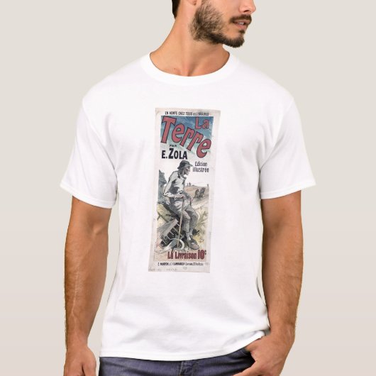 Emile Zola 1889年著ポスター広告「La Terre」 Tシャツ (正面)