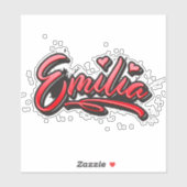 Emilia red Heart Graffiti Aufkleber Sticker シール (シート)