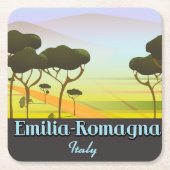 Emilia-Romagnaイタリア旅行ポスター スクエアペーパーコースター (正面)