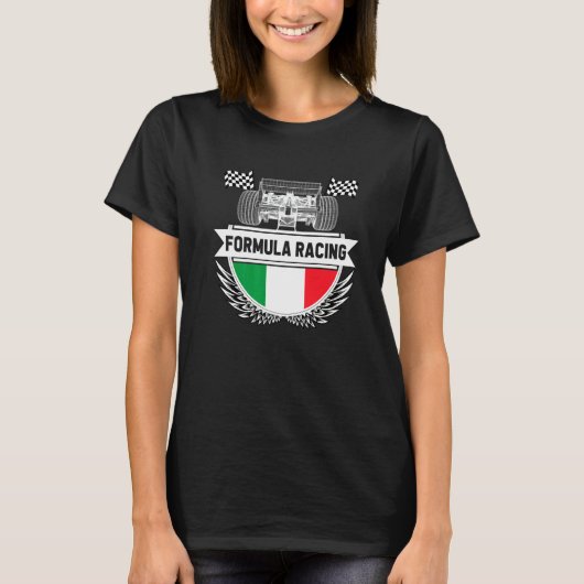 Emilia Romagna Auto Race Italy Flag Formula Racing Tシャツ (正面)