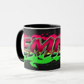 Emilia Vorname Name Graffiti red green Tasse マグカップ (正面左)