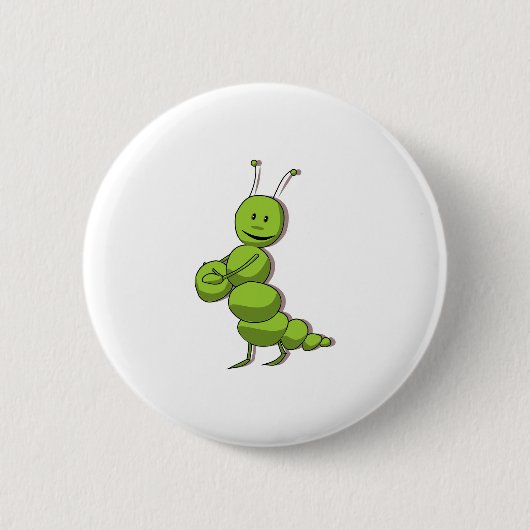 Emiling Caterpillarパッチとボタン 缶バッジ (正面)