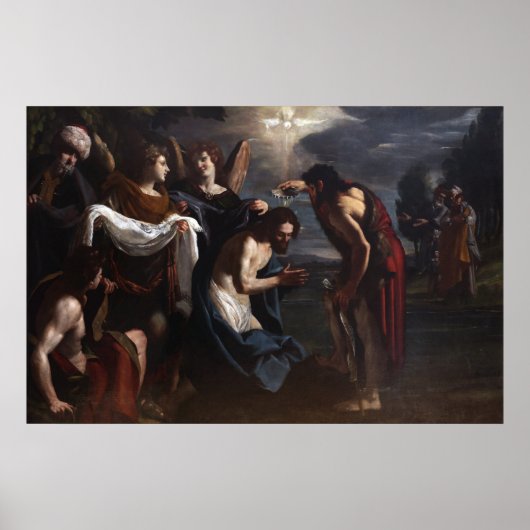 Emilio Savonanzi – キリストのバプテスマ – Circa 1630 ポスター (正面)
