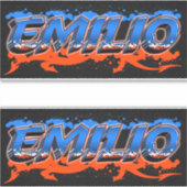 Emilio Vorname Name Graffiti Aufkleber Sticker シール (正面)