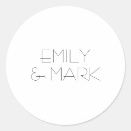 EMILYミニマルモダンリストモノワ結婚ーのステッカー ラウンドシール