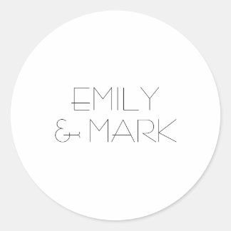 EMILYミニマルモダンリストモノワ結婚ーのステッカー ラウンドシール