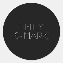 EMILYミニマルモダンリストモノワ結婚ーのステッカー ラウンドシール