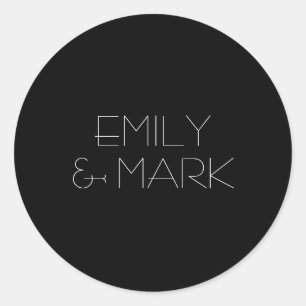 EMILYミニマルモダンリストモノワ結婚ーのステッカー ラウンドシール