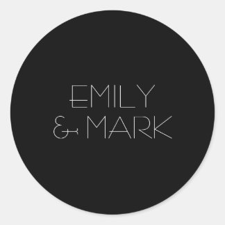 EMILYミニマルモダンリストモノワ結婚ーのステッカー ラウンドシール