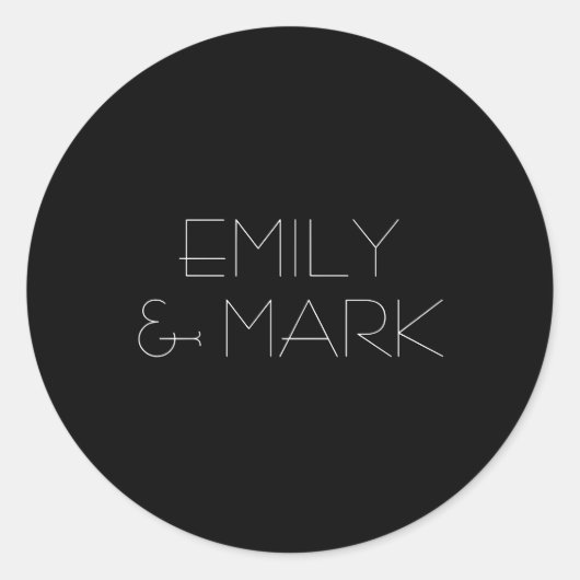 EMILYミニマルモダンリストモノワ結婚ーのステッカー ラウンドシール (正面)