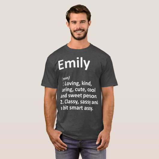 EMILY定義パーソナライズされた名ギフおもしろいト Tシャツ (正面フル)