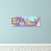 EMILY カラフル Letters Girl's Nameデザイン キャンバスプリント (インサイチュ (ウッドフロア))