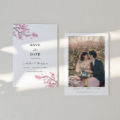 EMILY 桜の花の結婚式延期日案内状テンプレート 招待状