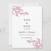 EMILY 桜の花の結婚式延期日案内状テンプレート 招待状 (正面)