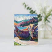 Emily Carr Painting Native Canadian War Canoes Po ポストカード (スタンド正面)