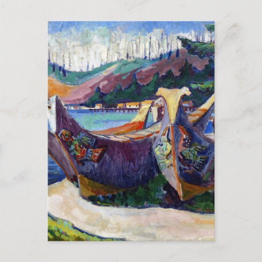 Emily Carr Painting Native Canadian War Canoes Po ポストカード (正面)