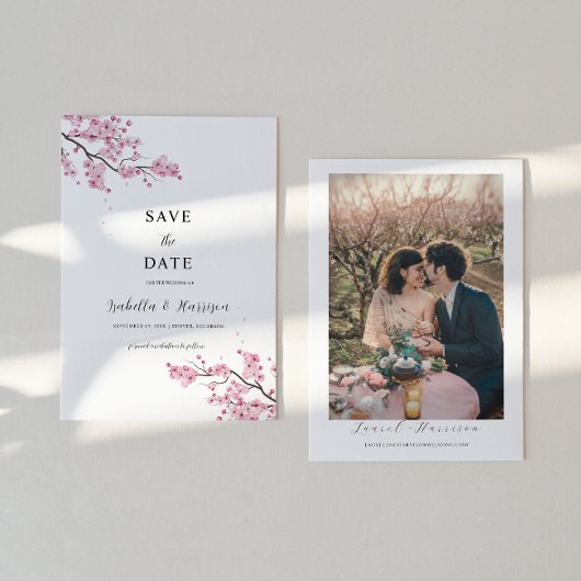 EMILY Cherry blosom Save the Date Template 招待状