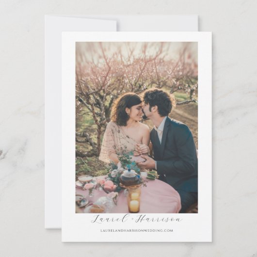 EMILY Cherry blosom Save the Date Template 招待状 (裏面)