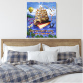 Emily Dickinson引用文を使用したブックシップ海シーン キャンバスプリント (インサイチュ (寝室))